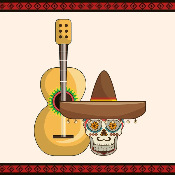 Mexican skull mask icons — Stock Vector