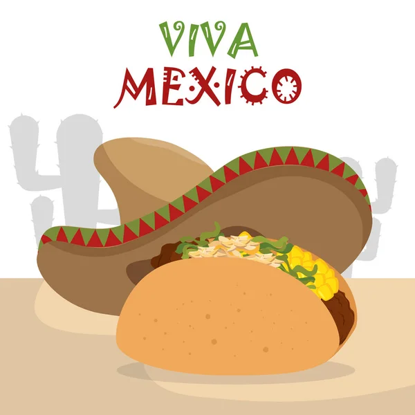 Burrito icônes traditionnelles mexicaines — Image vectorielle