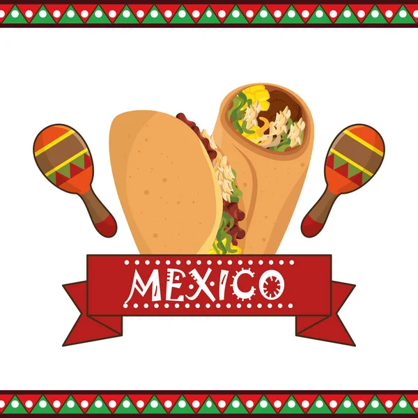 Börek Meksika geleneksel simgeler — Stok Vektör