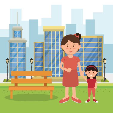 Anne ile kızı Park