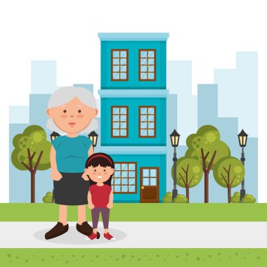 Büyükanne torunu karakterlerle