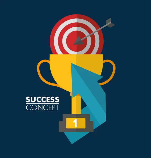 Success concept winner card — Stock Vector