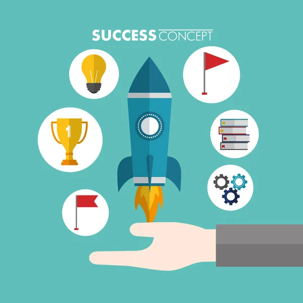 Success concept winner card — Stock Vector