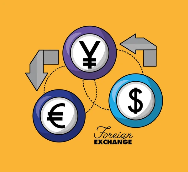 Tarjeta de cambio de divisas — Vector de stock