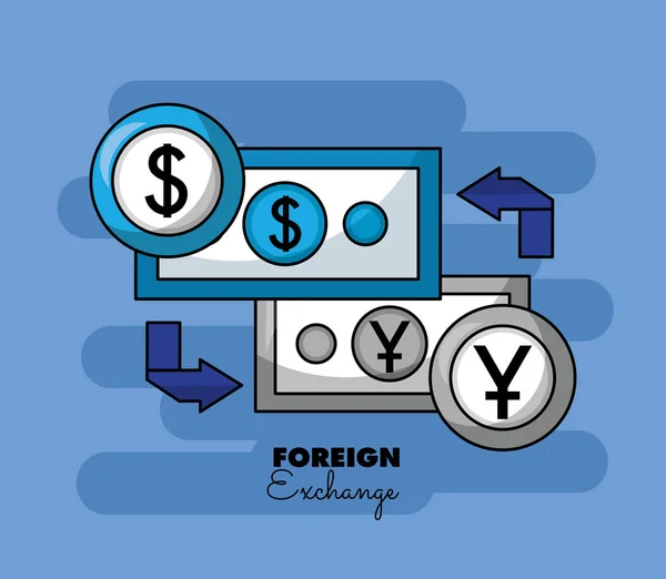 Udenlandsk valuta kort – Stock-vektor