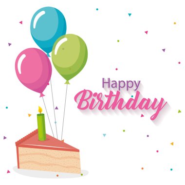 mutlu Doğum günü kartı ile pasta bölümü