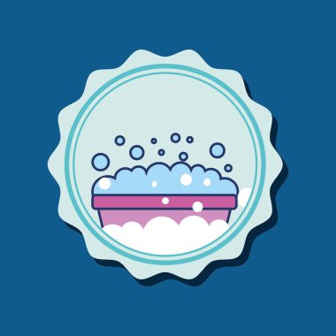 afiş banyo küvet köpük balonlar karikatür