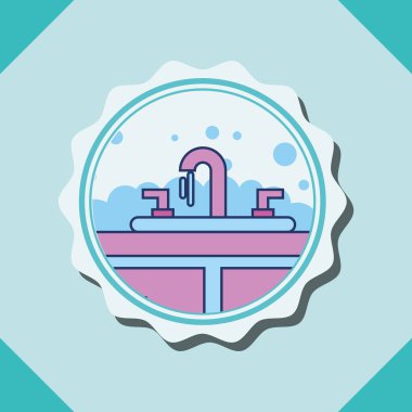 lavabo su kabarcıkları mobilya afiş banyo