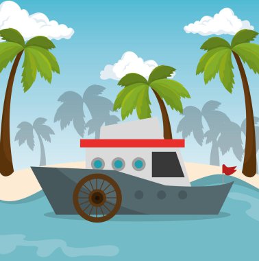 Tekne taşıma plaj deniz