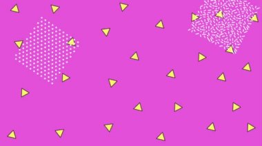 memphis tarzı hareket şekilleri soyut tasarım pembe arka plan animasyon hd