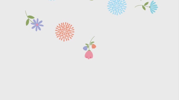 Decoración floral ornamento movimiento flores — Vídeo de stock