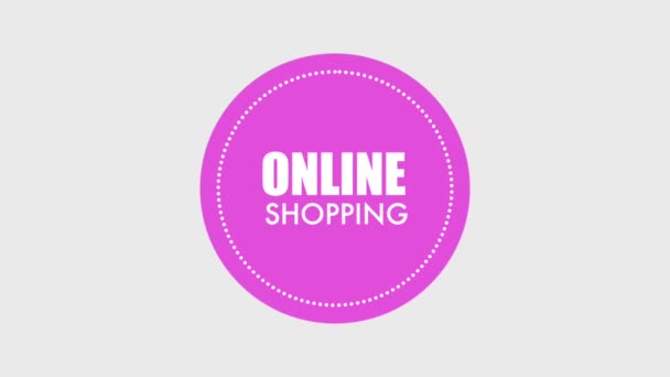 Online-Shopping-Suche Tasche Farbe Abzeichen — Stockvideo