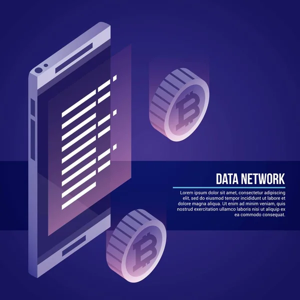 Data network card — Stock Vector