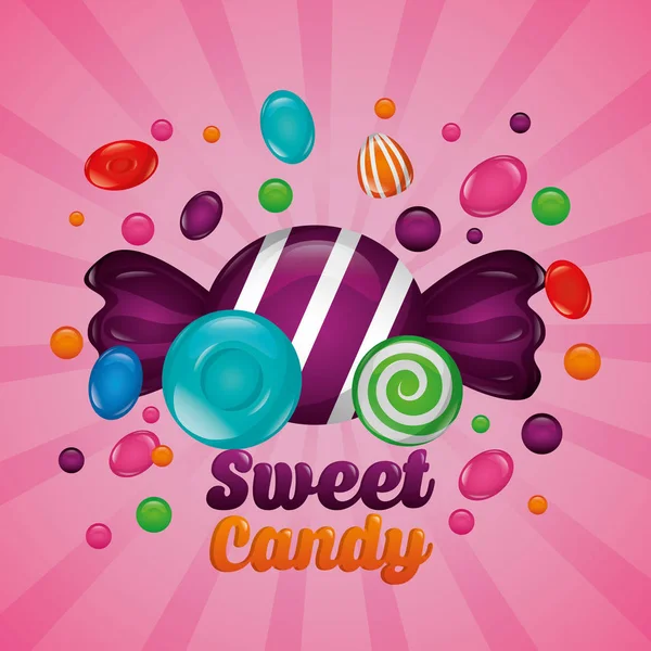 Édes candy koncepció — Stock Vector