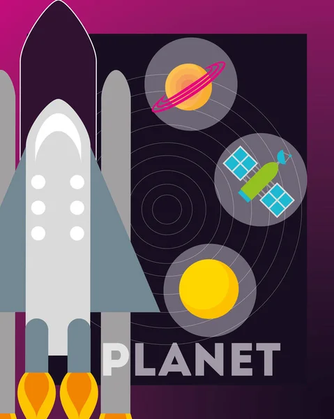 Concepto de sistema solar espacial — Archivo Imágenes Vectoriales