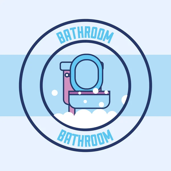Inodoro burbujas insignia limpia baño — Archivo Imágenes Vectoriales