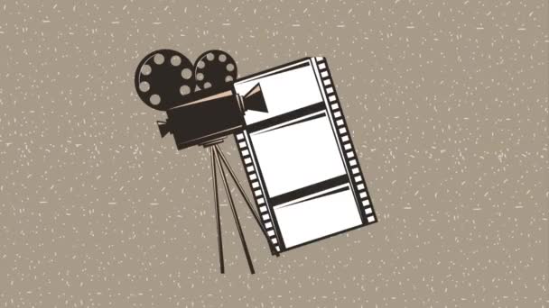 Retro proyector película tira de película vintage — Vídeo de stock