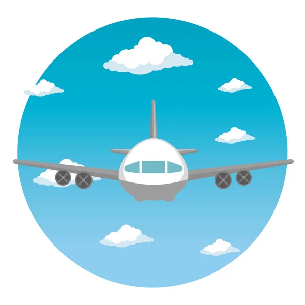 Avión vuelo transporte icono — Vector de stock