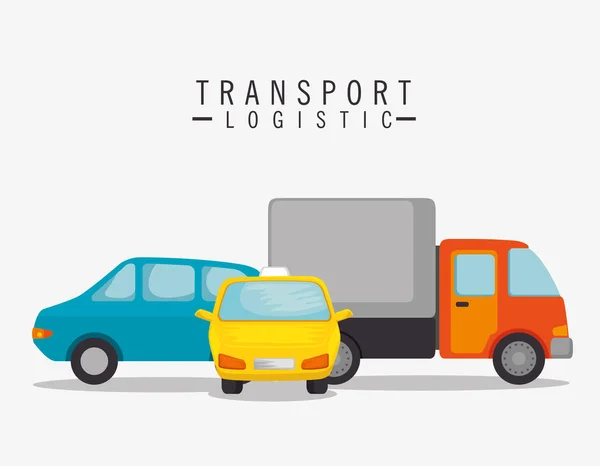 Veículos conjuntos logísticos de transporte —  Vetores de Stock