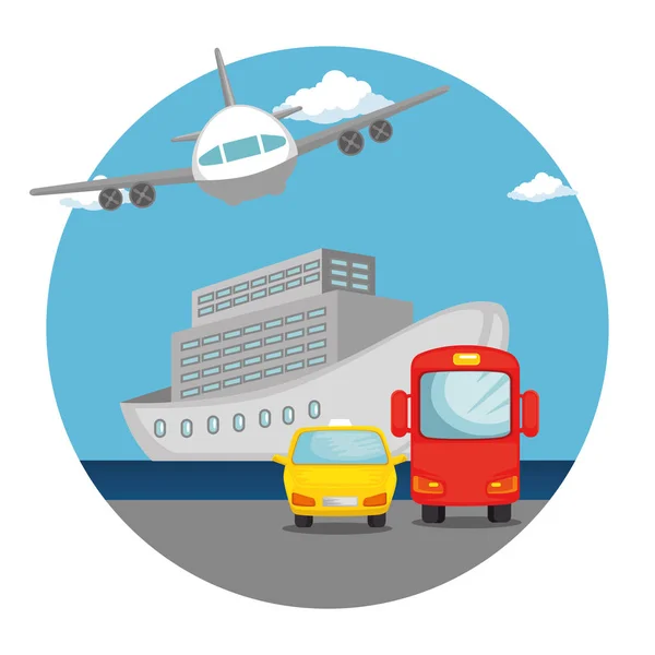 Veículos conjuntos logísticos de transporte — Vetor de Stock