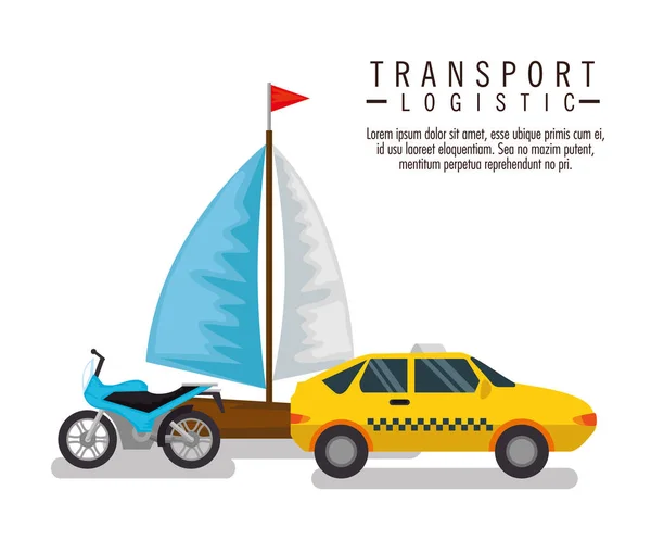 Véhicules logistiques de transport ensemble — Image vectorielle