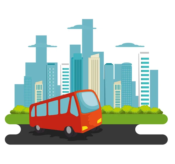 Autobusová doprava veřejné ikona — Stockový vektor