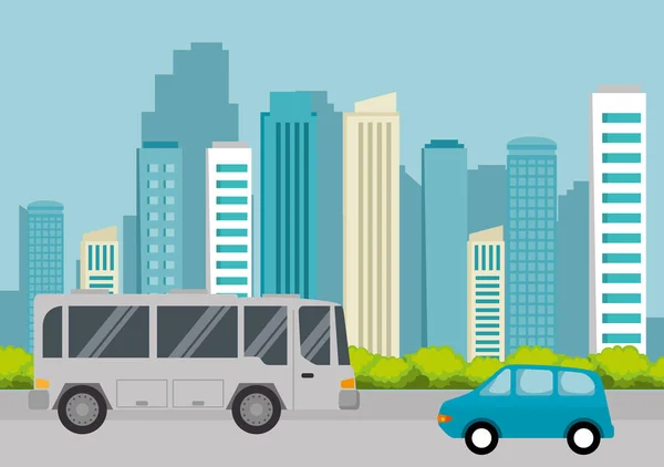 Bus vervoer openbare pictogram — Stockvector