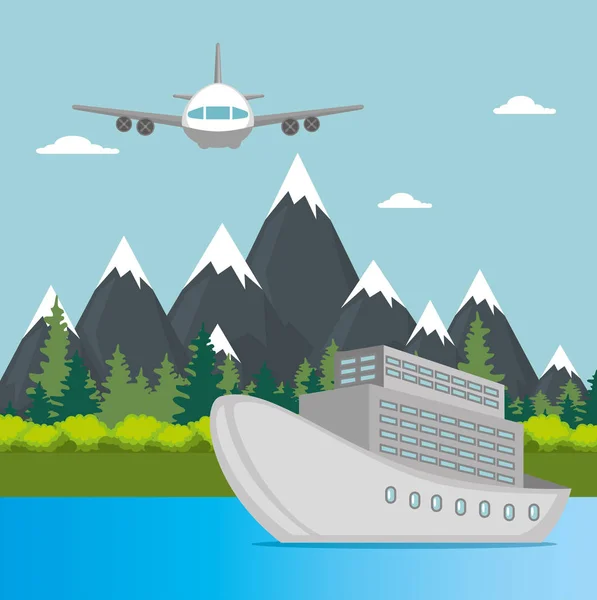 Cruice ship icono de viaje — Vector de stock