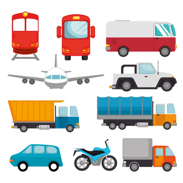 Μεταφορών και εφοδιαστικής σύνολο οχημάτων — Διανυσματικό Αρχείο
