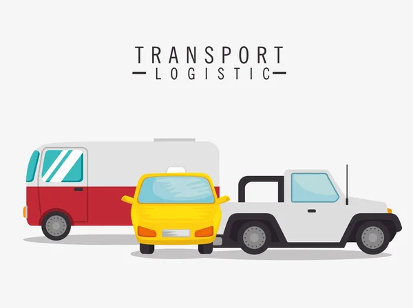 Transport logistic set vehicles — Stock Vector