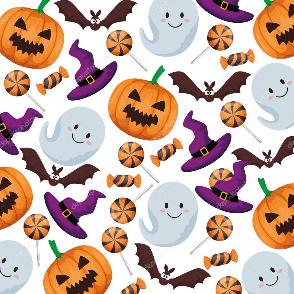 happy halloween pattern background