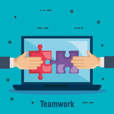 bulmaca oyun çalışması simgeler vektör çizim tasarım ile dizüstü bilgisayar