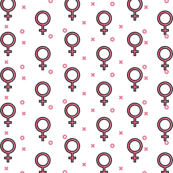 Gender female symbol pattern — Stock Vector