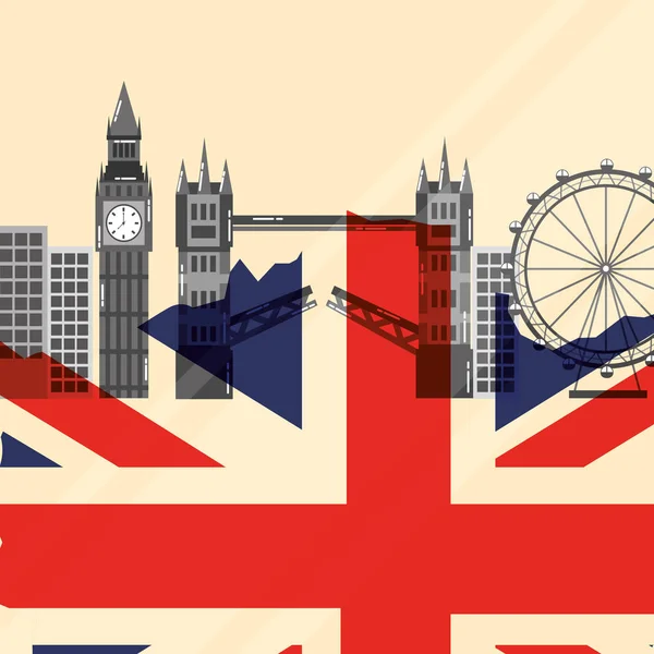 Επίσκεψη Λονδίνο ταξίδια — Διανυσματικό Αρχείο