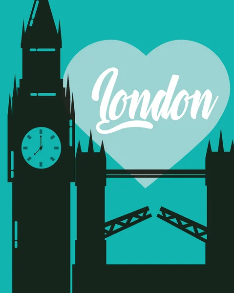 Visitar Londres viagem — Vetor de Stock