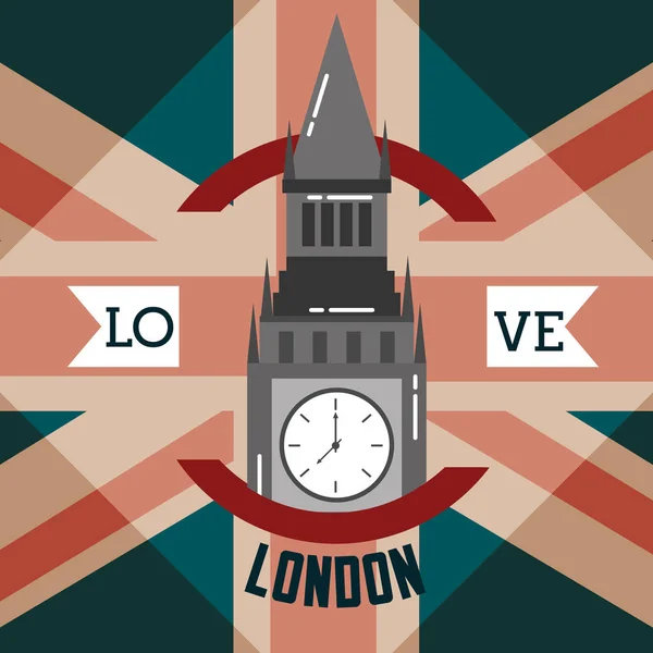 Liefde bezoek Londen — Stockvector