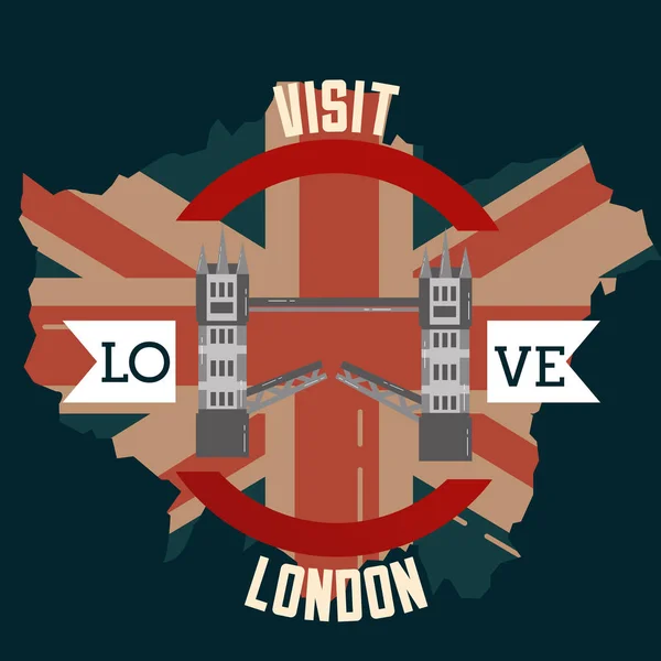 Láska navštívit Londýn — Stockový vektor