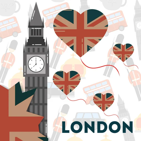 Love odwiedzić Londyn — Wektor stockowy