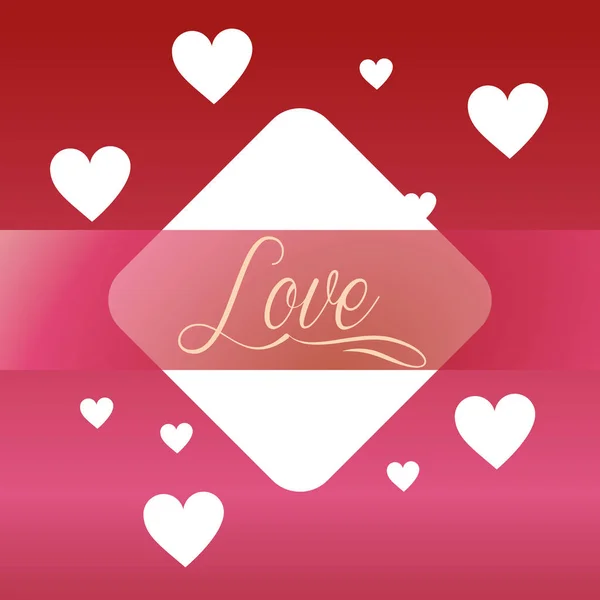 Tarjeta de amor del día de San Valentín — Vector de stock