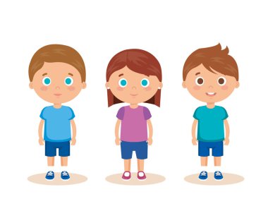 bir grup küçük çocuk karakter