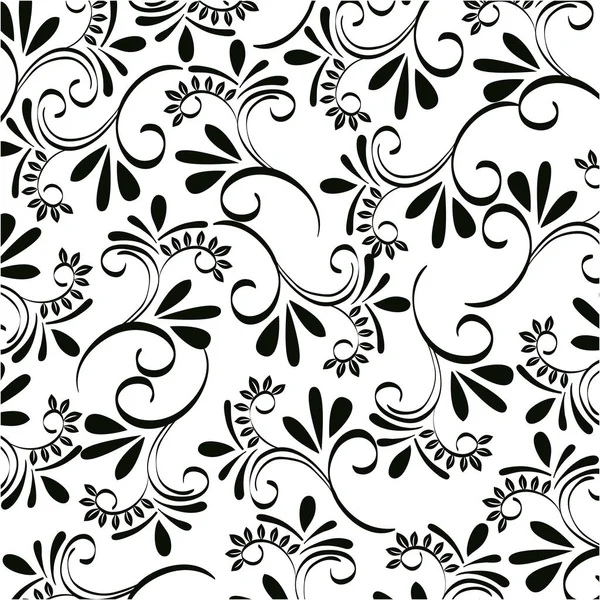 Fondo victoriano y floral monocromo — Vector de stock