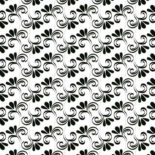 Fond monochrome victorien et floral — Image vectorielle