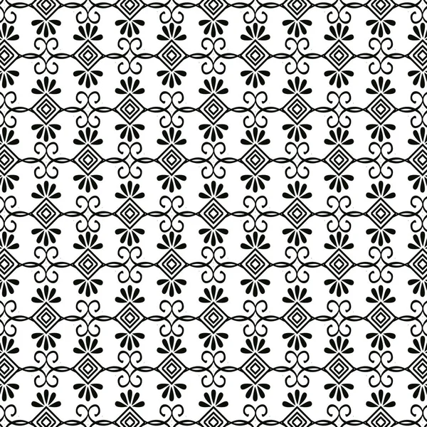 Fondo victoriano y floral monocromo — Vector de stock