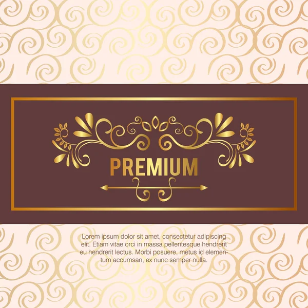 Premium quality golden frame — Stock Vector