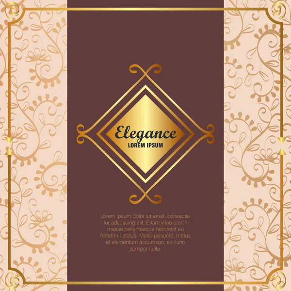Elegance style golden frame — Stock Vector