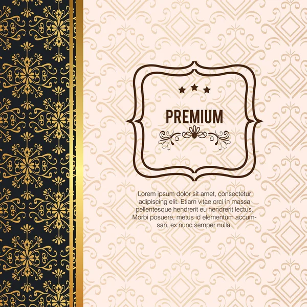 Premium quality golden frame — Stock Vector
