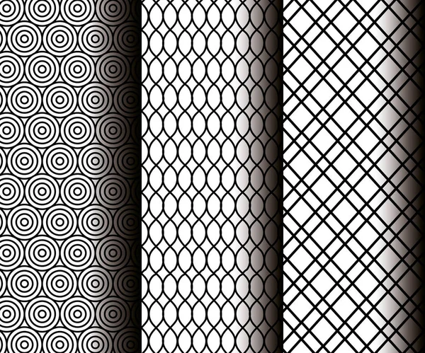 Set geometrics figures in grey patterns — Stock Vector