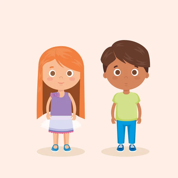 Δυο μικρά παιδιά χαρακτήρες — Διανυσματικό Αρχείο