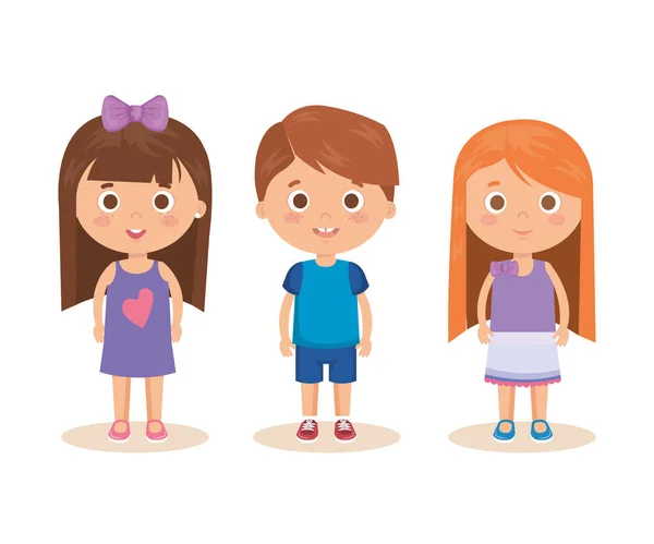 Groep van kleine kinderen personages — Stockvector