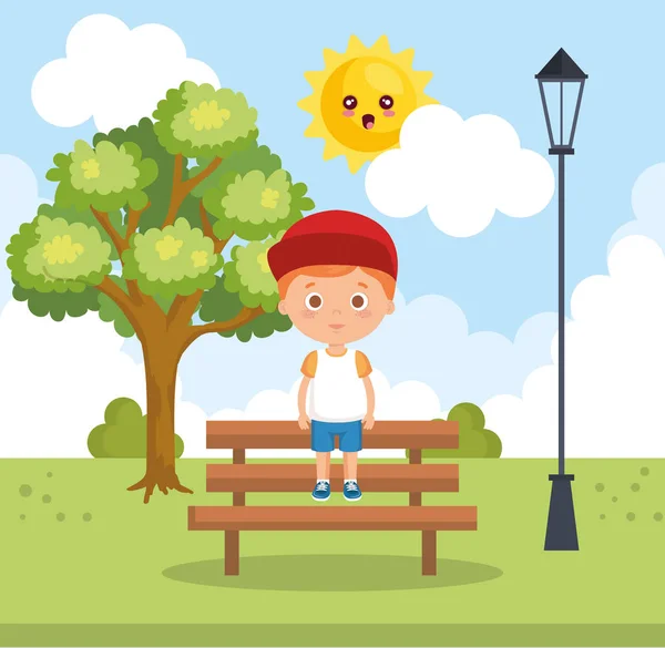 Küçük çocuk parkı karakter — Stok Vektör